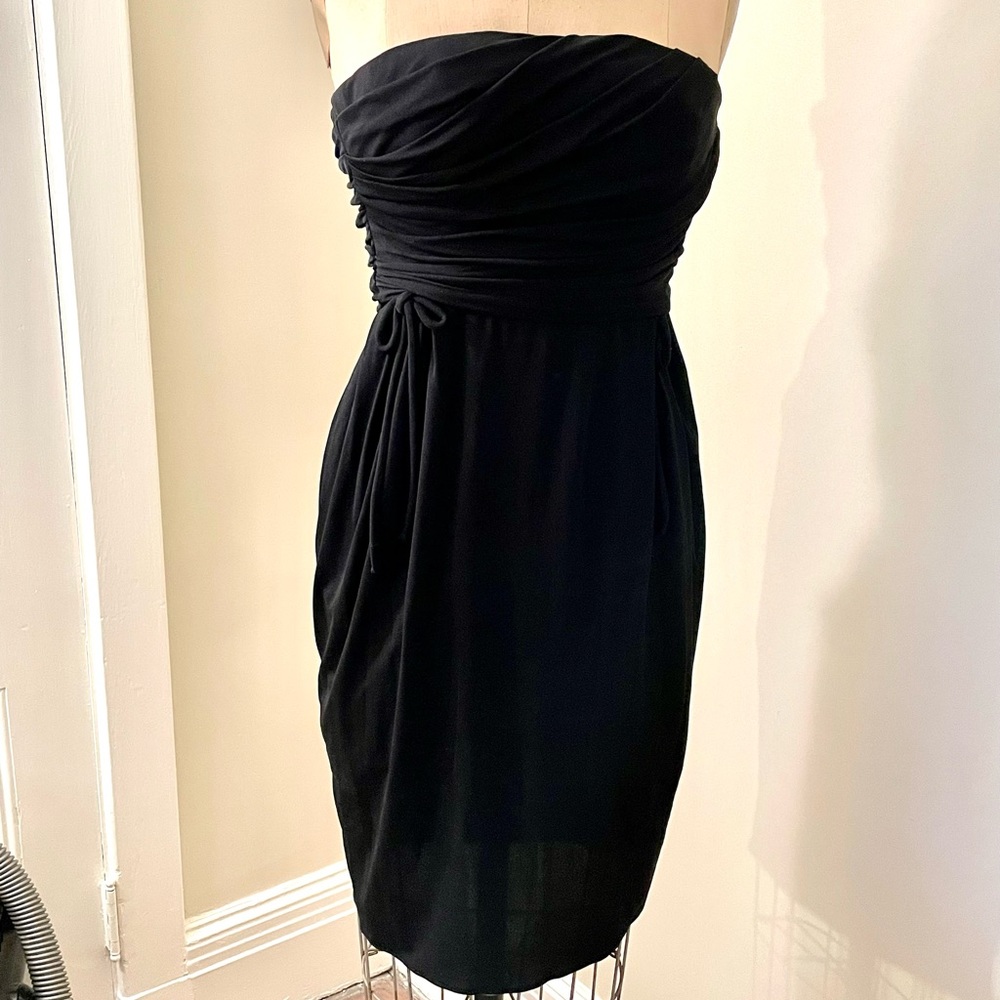 GIAMBATISTA VALLI -Paris couture silk crepe strapless dress sz 40 FINAL MARKDOWN